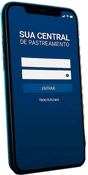 Tela de login do aplicativo de rastreamento veicular Intertrack no smartphone